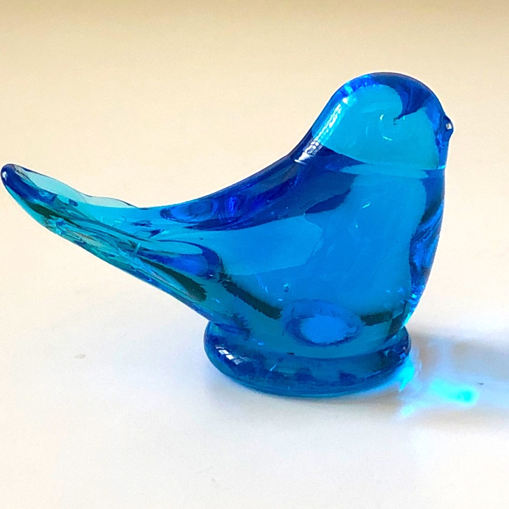 Blue Glass Bird Figurine - Home Accents